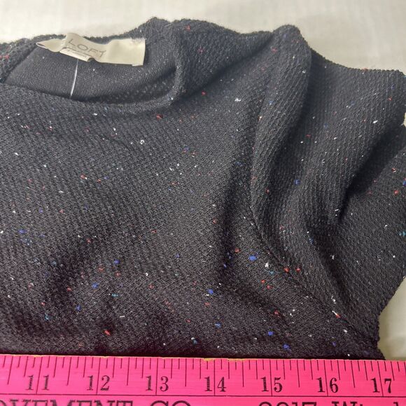 Loft Dress black multicolor tweed textured Womens size Small Flawed - Picture 7 of 13